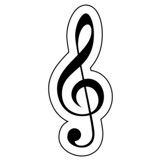 Treble Clef Sticker (Black)